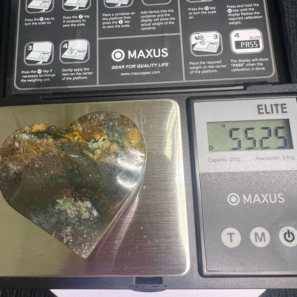 Moss Agate Crystal Heart‎ (#12) - Picture 12 of 12